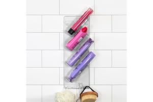 S.B.WESTON SBW Shower Caddy Racks, Rust Proof Shower Organisers, Wall Glue Hook, No DIY Skill Required - Store Bathroom Items On These Neat and Tidy Stylish Clear Plastic Caddies (Right Only)