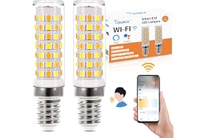 E14 WLAN Smarta Glödlampor, E14 LED Majskolvlampor, Dimbara, 6W 500 Lumen, 2700–6500K, Appstyrd, Röststyrning (2-Pack)