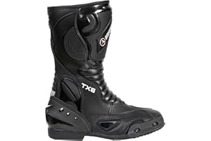 Bohmberg Stivali da Moto, Stivali Sportivi in Pelle, Pelle Resistente Idrorepellente con Protezioni Fisse/Design Molto Cool/urbano, motociclista