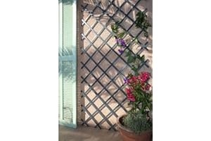 busybee 2 x GREY Expanding Plastic Garden Trellis 180 X 40cm 1.8m New PVC Trellis