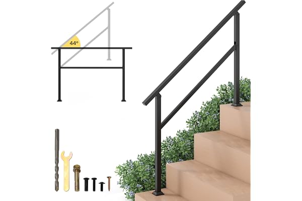 COSTWAY ledstång, trappräcke 138 cm med vinkeljustering 0–44°