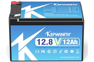 KEPWORTH LiFePO4 Batteria Litio 12V 12Ah, Per RV, carrello da golf, pannello solare, auto per bambini, campeggio, Sistema di allarme