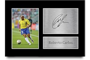 HWC Trading Roberto Carlos A4 Senza Cornice Firmato Regalo Visualizzazione Delle Foto Print Immagine Autografo Stampato Per Brazil Tifosi Di Calcio