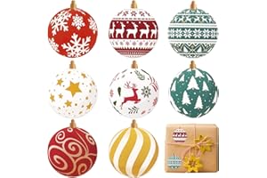 COLOFALLA 500pcs 3.8cm Pegatinas Regalo Navidad Bolas de Navidad Stickers Naivdeños Redondas Papel Etiquetas Adhesivas para Navidad Scrapbooking Decoración Infantiles