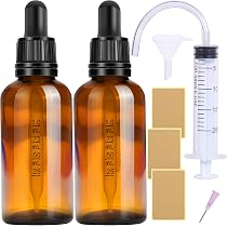 8 Flacons Compte-Gouttes En Verre Ambré 10ml - Avec Pipettes - Pour Huiles Essentielles