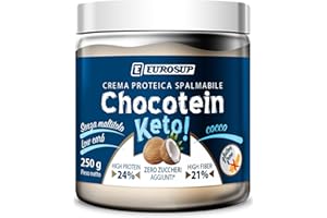 EUROSUP CHOCOTEIN® KETO – Crema Proteica Spalmabile al gusto Cocco | Alto contenuto proteico | Low Carb | High fiber | Senza maltitolo