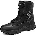 KIDYBO Men Military Boots Army Outdoor Breathable Combat Tactical Patrol Boots Waterproof Hiking Trekking Shoes Safety Work Footwear,Black-46EU