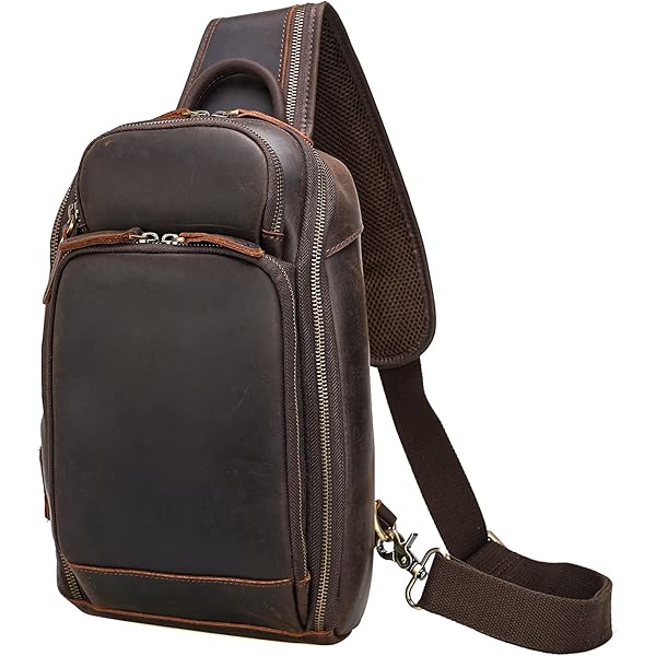 STILORD Montego 2-in-1 Grote Lederen Sling Bag for Men Echt Leren Crossbody Bag Heren Schoudertas Leer Herentas Vintage Leder Tas Crossover Nektasje voor Mannen Kleur:zwart