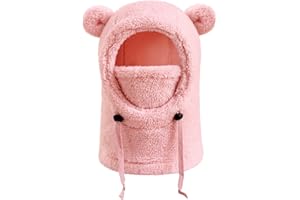 NMSLCNM Cagoule Unisexe Garcon Fille Thermique Bonnet Écharpe Enfant Hiver Chaud Ensamble Balaclava Casquette Polaire Enfant Chaud Cache Cou Oreilles Chapeau 3-10 Ans