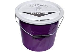PDK Charnwood Charity Money Collection Bucket With Lid (5.7 Litres) - Purple