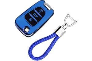 KASER Funda Carcasa Llave Coche Silicona TPU Compatible para Kia Hyundai Sportage Rio Ceed Picanto Optima iX35 i30 Tucson Llaveros Cover Protección Mando a Distancia (Azul)