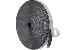 FELUOG Taśma uszczelniająca do drzwi i okien 12 mm (szer.) x 1,5 mm (średnica) / 10 m (L) samoprzylepna taśma piankowa uszczelka do drzwi, uszczelka gumowa do kolizji, uszczelnienie akustyczne, czarna