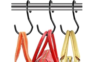 Baoswi 8 Stück Geldbörsenaufhänger für Schrank, einzigartiges gedrehtes Design, Taschen-Kleiderbügelhaken, große Größe, Schrankstangen-Haken zum Aufhängen von Geldbörsen