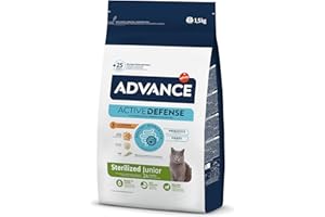 Advance Cat Junior Sterilized - Croquettes pour Chatons Junior Stérilisés avec du Poulet - 1,5kg