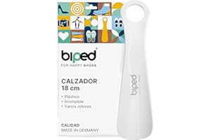 DIE SCHUHANZIEHER biped Calzador de plástico 18 cm – Calzador pequeño y ergonómico, ideal para viajes, niños y adultos – Calzador corto para zapatos fácil de usar z1560(blanco)