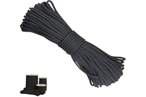 Fine jade2 Lanière Parachute Cord Corde De Survie Extérieure Multifonction Corde De Parachute en Nylon Corde d'Arrimage Adaptées Aux Activités De Plein Air Telles Que Le Camping, La Pêche （Noir 31m）