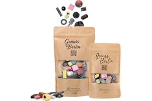 Genuss Berlin – Süß-Salzige Lakritzmischung – 1000g – Bis zu 80 Sorten Süßigkeiten – Vielfalt aus süßer & salziger Lakritze – Weiche & harte Konsistenzen – Ideal als Geschenk für Lakritzliebhaber