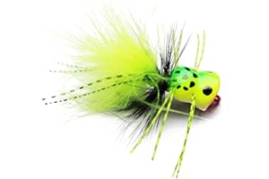Tigofly 6 unids/lote superficie Seaducer rana espuma cabeza Popper Bass Fly Pesca moscas señuelos (patrón 1)
