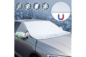 FRECOO Frontscheibenabdeckung Auto, Windschutzscheibe Abdeckung Winterabdeckung mit 3 Magnet Fixierung Faltbare Auto Abdeckung für gegen Schnee, EIS, Frost, Staub, und Sonne (230 x125 cm)