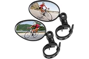 SUIUOI Espejo de Seguridad para Bicicleta de 2 Piezas Espejo Retrovisor Giratorio y Ajustable para Bicicleta Espejo Retrovisor Plano Ovalado Duradero Equipo para Andar en Bicicleta Eléctrica