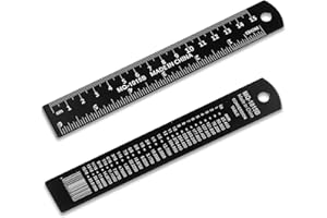 HJZHII 2 righelli in alluminio da 15 cm, antiruggine, 15 cm, righello in metallo con centimetri, millimetri e pollici, strumenti di conversione, per scuola, ufficio, ingegneria, disegno (nero)