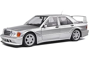SOLIDO- Mercedes-Benz 190 Evo II Aucun Voiture Miniature de Collection, 421187400, Astral Silver, 1/18ème