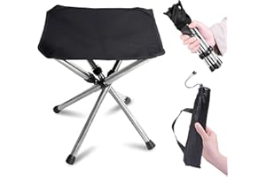 PUMMNY Taburete Plegable para Exterior, Taburete Plegable Silla Camping, Pequeño Taburete Plegable Portátil, Taburete Plegable Compacto para Interiores y Exteriores Camping Senderismo Caza Picnic Viaje