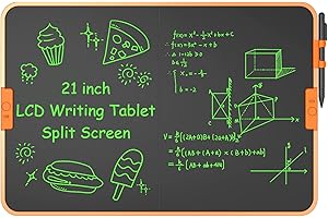 GIGART LCD Schreibtafel Geteilter Bildschirm, 21 Zoll LCD Schreibtablett mit abschließbar löschen, LCD Zaubertafel Kinderspielzeug Jungen Mädchen Erwachsene Geschenke für Zuhause Arbeit Leben Schule