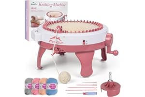 WEEKSUN Knitting Machine 48 Needles, Knitting Machines for Adults with Adapter and Row Counter, Crochet Machine for Hat and Scarf, DIY Rotating Double Loom,Smart Weaving Loom for Everyone