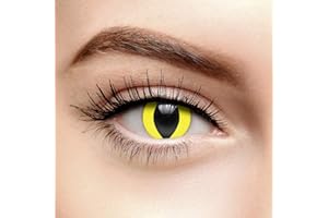 Chromaview Kocie oko kolorowe soczewki kontaktowe bez mocy żółte (soczewki dzienne)