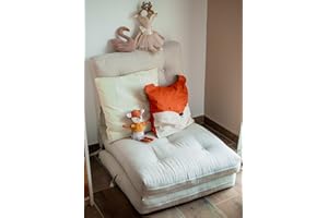 bionik by BioKinder® Klappmatratze, Gästematratze, Klapphocker & Sitzkissen | aus 100% Baumwolle, gefüllt mit Baumwolle|Liegefläche ca. 65 cm x 195 cm | 10 cm stark | Natur