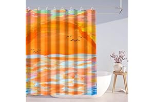 Aitsite Zasłona prysznicowa, odporna na pleśń, tekstylna zasłona do wanny, nadaje się do prania, odporna na działanie wody, z 12 pierścieniami (180 x 180 cm)