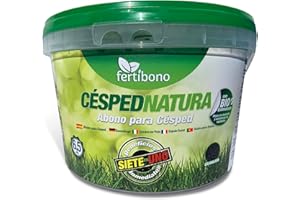 FERTIBONO CéspedNatura - Abono Orgánico de Liberación Lenta para Césped - Seguro para Mascotas y Familia, Nutrición Profunda sin Quemaduras - Apto para Todas las Estaciones. (6,5kg)