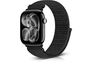 Bcuckood Nylon Sport Armband Kompatibel mit Apple Watch 49mm 46mm 45mm 44mm 42mm(Serie 3 2 1), Solo Loop Damen Herren Armband für iWatch Ultra SE Serie 11 10 9 8 7 6 5 4, Dunkelschwarz
