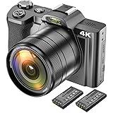 4K Digitalkamera Videokamera Camcorder Ultra HD 48MP WiFi YouTube Vlogging Kamera mit Weitwinkelobjektiv 3,5-Zoll-IPS Touchsc