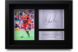 HWC Trading FR Roberto Firmino Gift Signed FRAMED A4 Printed Autograph Liverpool Gifts Print Photo Picture Display