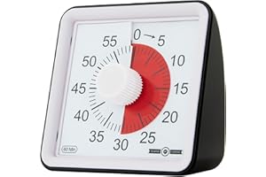 TEMPLE LODGE 60-Minute Visual Timer- Clock Timer for Kids- Time Management Tool- Silent Countdown Timer-Multipurpose- Practical- Easy to Use (Black)