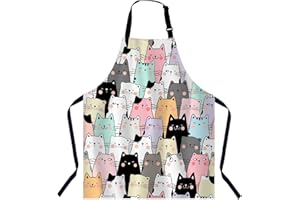 BGBDEIA Cute Cats Apron Adjustable Neck Bib Apron for Men Women,Suitable for Kitchen Cooking Waitress Chef Apron