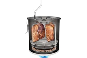 Browin 330115 Large 18 L Indoor Smoker Pot for a Gas Cooktop, up to 5 kg of Meat, Made of Stainless Steel, for Sausage, Ham, Fish and Cheese Smoking at Home, Hermetic Pot with Smoke Extraction System