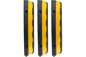 BEVDICNC Kabelschutzmatte 3 Stück 2 Kanal, 100 x 25 x 5 cm Überfahrschutz für Kabel, Kabelbrücke Schlitz interne Skala H3.2cm*W3.2cm mit Modularem Design für Parkplätze, Lagerhäuser