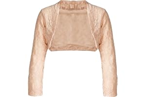 iiniim Bolero Manga Larga Satén Niña Chaqueta Corta para Vestido de Flores Elegante Traje Formal de Ceremonia Fiesta Boda Shrug Cardigan 9 Meses-10 Años