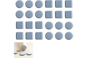 BEEJUNE 24 Stück Möbelgleiter, Teflongleiter, PTFE Teflon Quadrat Selbstklebende Möbelschieber, Stuhlgleiter, Teflongleiter Selbstklebend Für Schwere Möbel(Quadrat Und Runde)