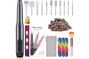‎HAPAW HAPAW Elektrische Nagelfräser Kabellos, 11 in 1 USB Aufladbar Profi Nagelfeile Maniküreset, Drehzahl Einstellbar Pediküre Maniküre Nagelknipser Set Nail Drill für Acryl-/ Gel-/ Naturnägel/Entfernen