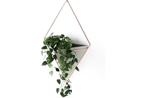 Umbra – Pot Trigg à suspendre, décoration murale géométrique en céramique pour plantes, taille L, béton/cuivre