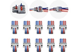 AYHYHLJZJ Conectores eléctricos SPL-42 - 10 terminales de conexión compactos (2 entradas, 4 salidas) para cableado seguro y práctico, conector eléctrico impermeable resistente a la corrosión