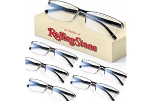 Gaoye 6 sztuk okularów do czytania, niebieskie światło blokujące czytelniki, męskie okulary do recepty, 2,5, Medium