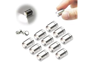 SUZEYAR 10 luci LED in miniatura per artigianato/fai da te, luci in miniatura alimentate a batteria per casa delle bambole/blocchi di costruzione giocattolo (Bianco freddo)