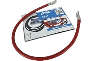 eXODA Câble de batterie 50cm câble d'alimentation en cuivre 25 mm² avec cosses à œillets M8