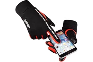 SOLO ACTFIT AFIT Gants d'hiver, Gants de Vélo à Écran Tactile Gants d’Hiver Chaud Coupe-Vent Étanche Antidérapant, Running Randonnée Escalade Gants, Gants de Sport Moto Hiver pour Homme et Femme
