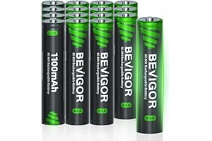 BEVIGOR AAA Rechargeable Batteries 16 Pack, 1100mAh 1500 Cycles High Capacity NiMH Triple A Batteries, 1.2V Low Self Discharge